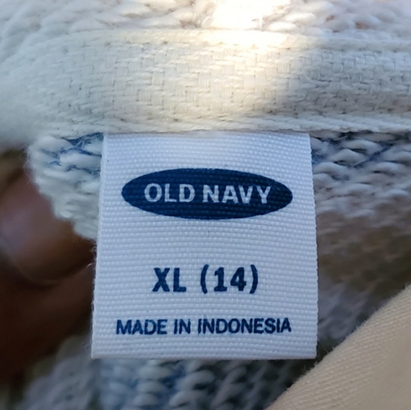 Old Navy Striped Graphic Cali-Fleece Pullover Hoodie Size 14 (XL) - Picture 5 of 6